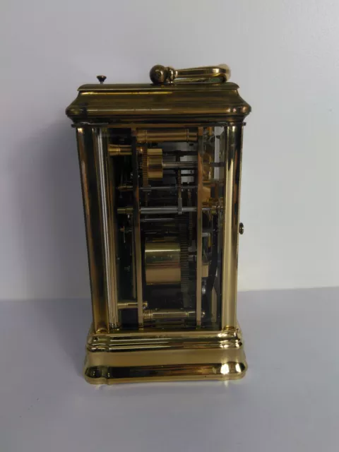 Vintage French L'epee Grande Gorge Case Striking Repeater Alarm Carriage Clock 3