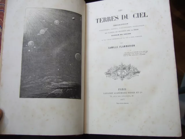lot livres anciens,1877, 1 volume, Planètes, Astronomie, gravures ,complet