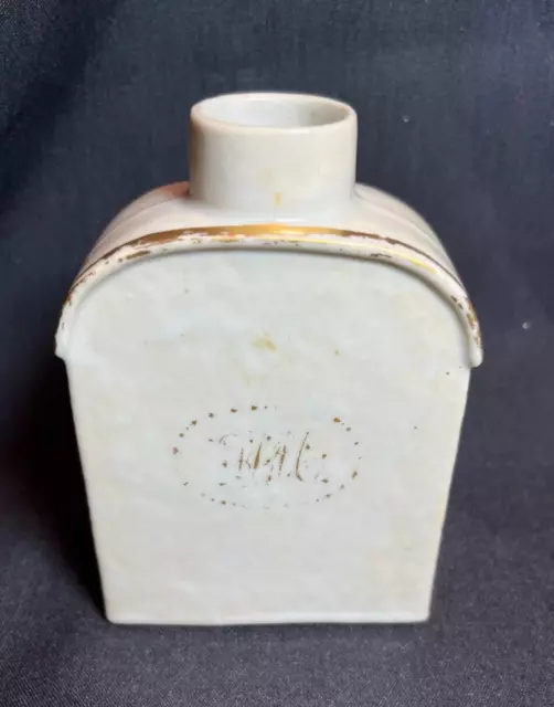 Antique Chinese Armorial Gilded Porcelain Tea Caddy, 18th century, 4.75''
