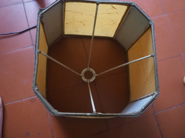 ABAT JOUR ANCIEN Vessie De Porc Tendu &Velours Pour Lampe De Salon