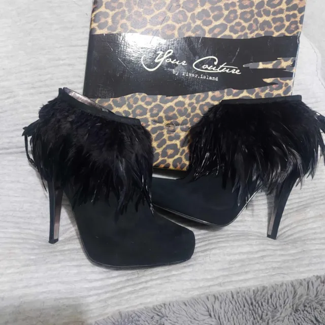 RIVER ISLAND BLACK ladies heels shoes UK Size 6 great condition £20.00 ...