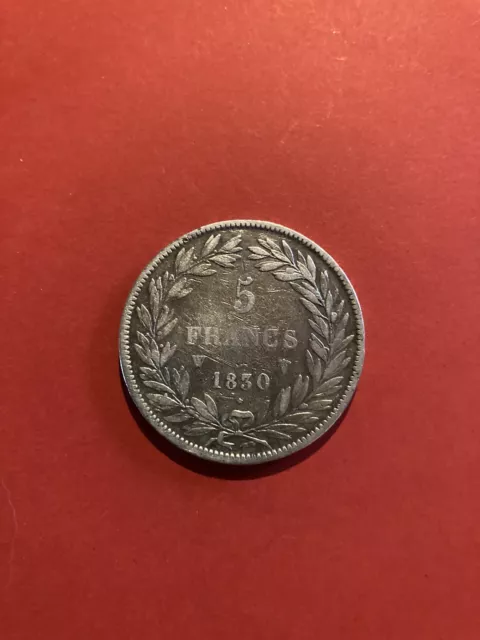 Monnaie 5 Francs 1830W Louis Philippe 1 Roi Des Français