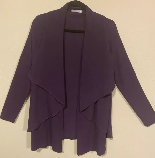 Olivia Moon Waterfall front Deep Purple sweater L,XL 1X EUC Oversized Versatile