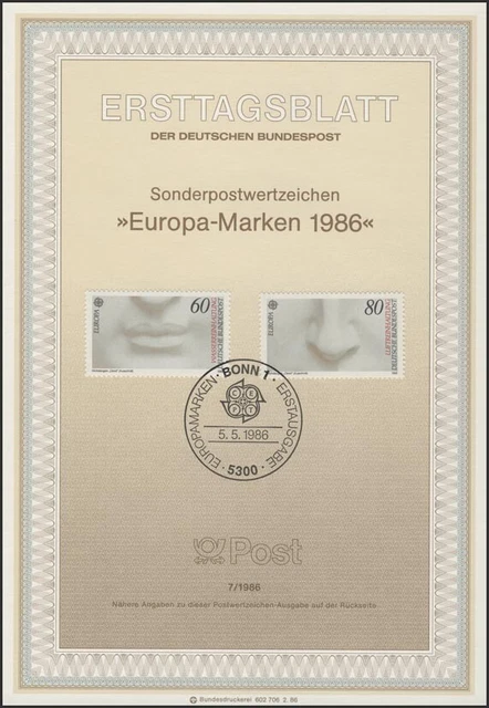 ETB 07/1986 Europa: Natur- und Umweltschutz - Mund und Nase