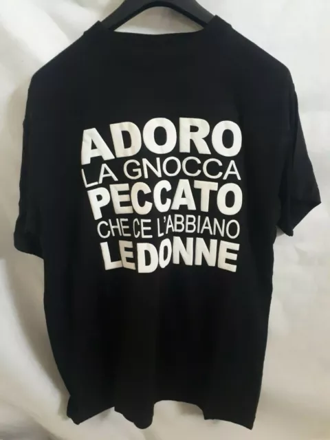T-Shirt Spiritosa "Adoro La Gnocca Peccato Che" Taglia Xl-Xxl Nero Maglietta