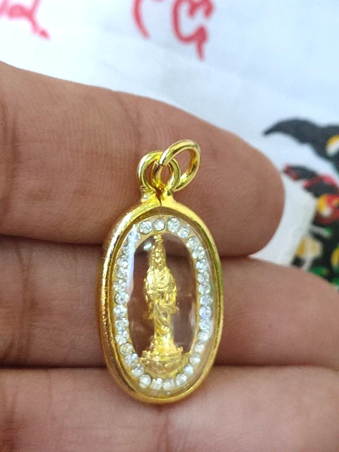 Tiny Pendant  Kuan yin Offering Blessings Bodhisattva of Compassion Thai Amulet