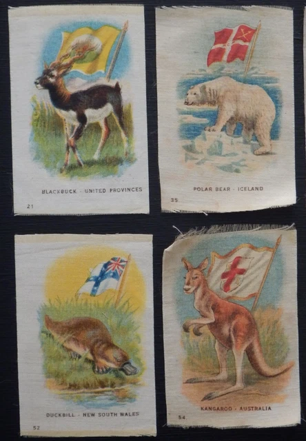 NATURAL HISTORY known as ANIMAL WITH FLAG Silks issued by ITC in 1915 2