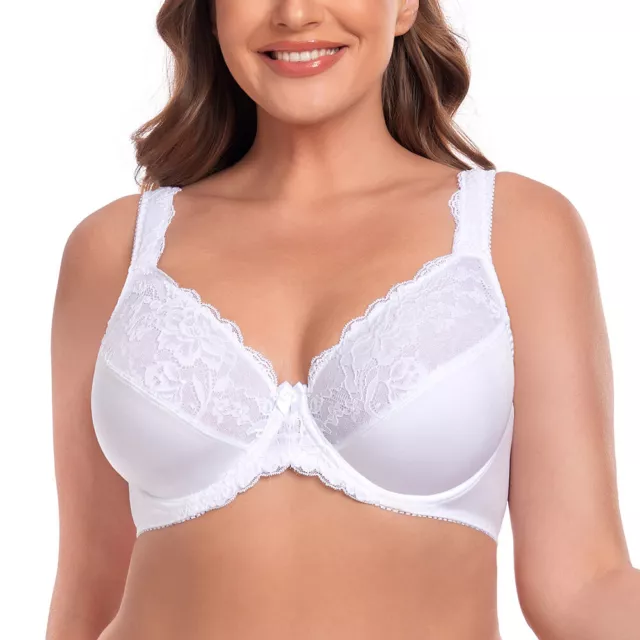 UK LADIES FULL Cup Underwired Bra Large Bust Lace Bras Plus Size