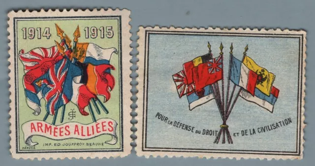 FR0209 Vignette de Propagande: Drapeaux des Armees Alliees