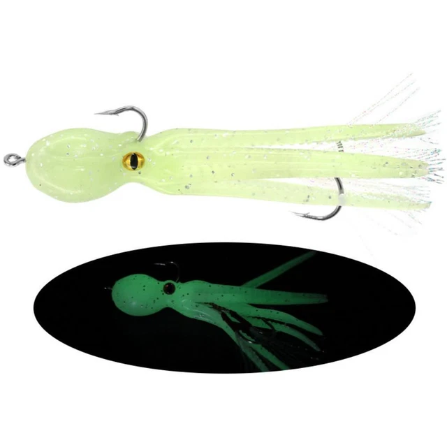 FUSIGO Esche Morbide A Forma Di Polpo, 50 Pezzi Multicolori, 5-12 Cm, Con Glitter, Per Pesca Spigola, Salmone E Trota