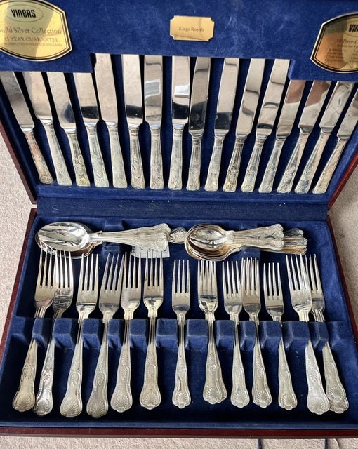 VINERS KINGS ROYALE 44 PIECE SILVER PLATED CUTLERY SET in