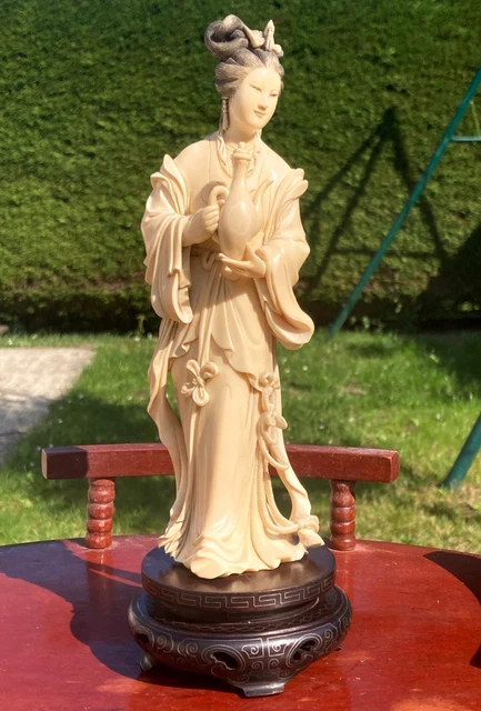 Lot De 3 Poupées Statuettes Geisha Sur Socle - Multicolore - Décoration Asiatique - Très Bon État