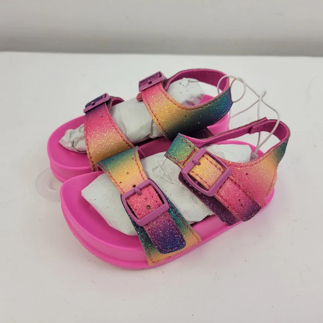 Laura Ashley Sandals Toddler/Little Girl's 5 Pink/Purple Rainbow