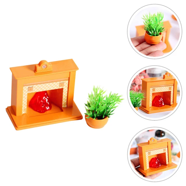 1 Juego Adorno Miniatura Chimenea de Trabajo 1:12 Miniatura Muebles