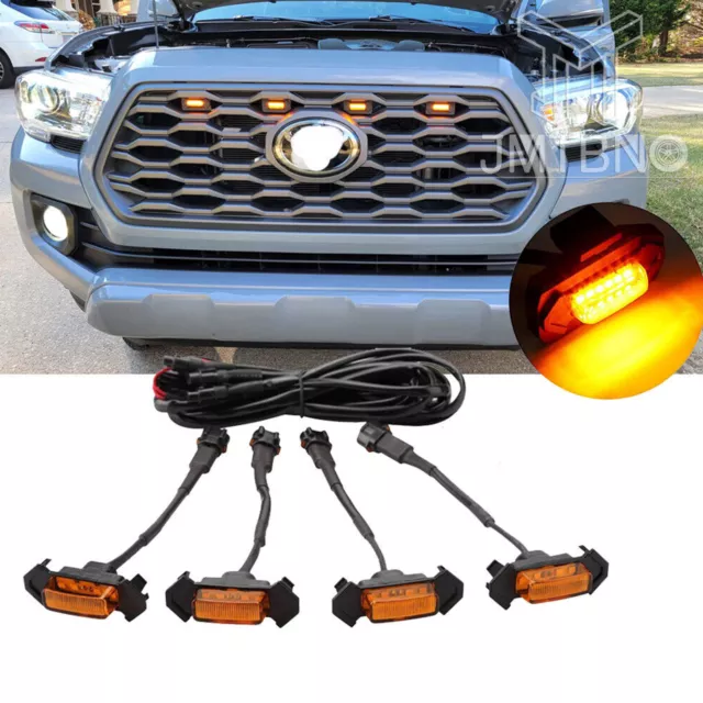 Ampoules à LED de marqueur de calandre ambre pour Toyota Tacoma TRD Pro 2016-21