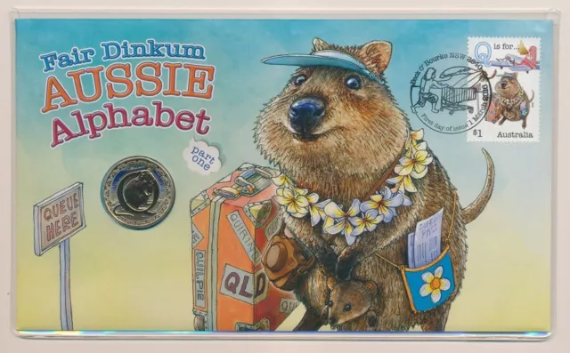 Australia 2016 Fair Dinkum Alphabet Q Quokka $1 Coloured Coin PNC