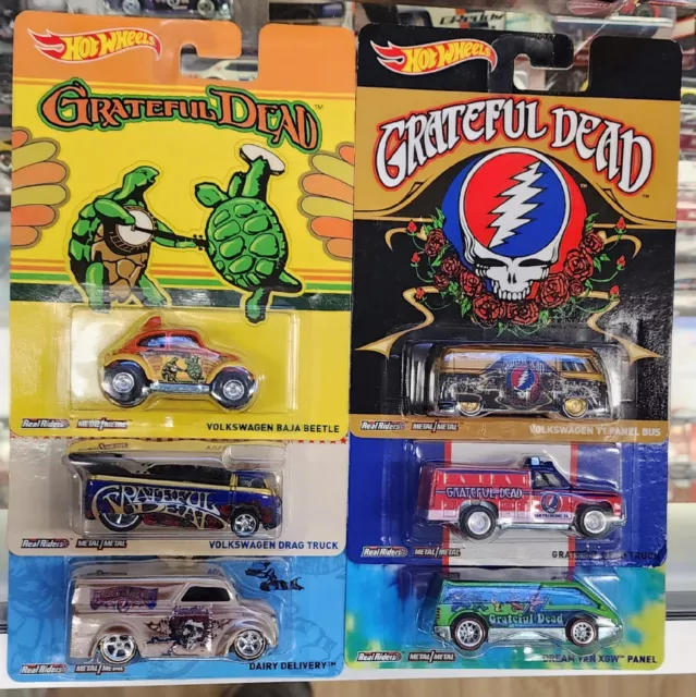 Hot Wheels Pop Culture Grateful Dead Complete Set Panel Bus Dairy Beetle Truck