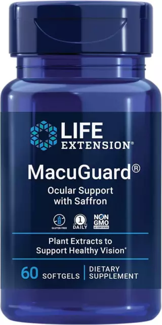 Life Extension MacuGuard Augenstütze mit Safran 60 Softgels Augen & Vision