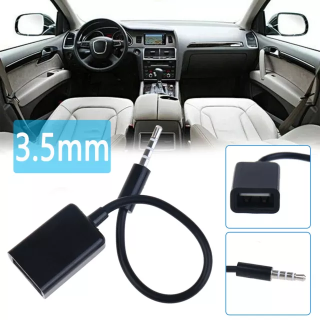 AUX Audio Input Cord Cable Car MP3 Male 3.5mm Jack To USB Port Adapter Parts