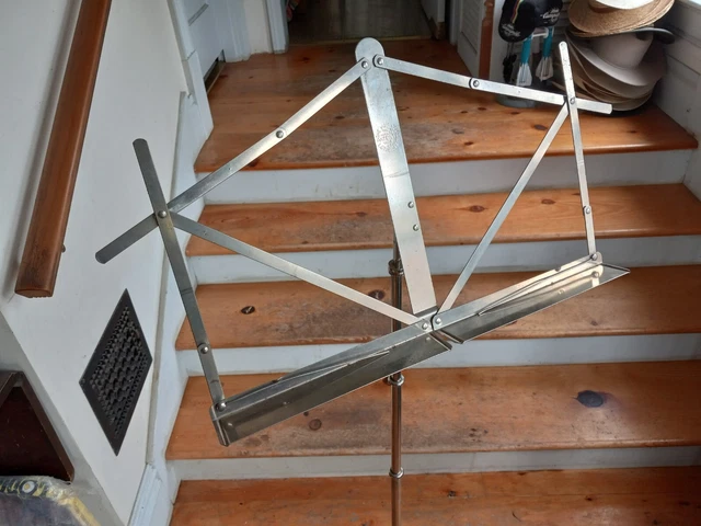 1930's THE HAMILTON LONE STAR Foldable  2 Piece Music Stand w/ Leatheret Bag