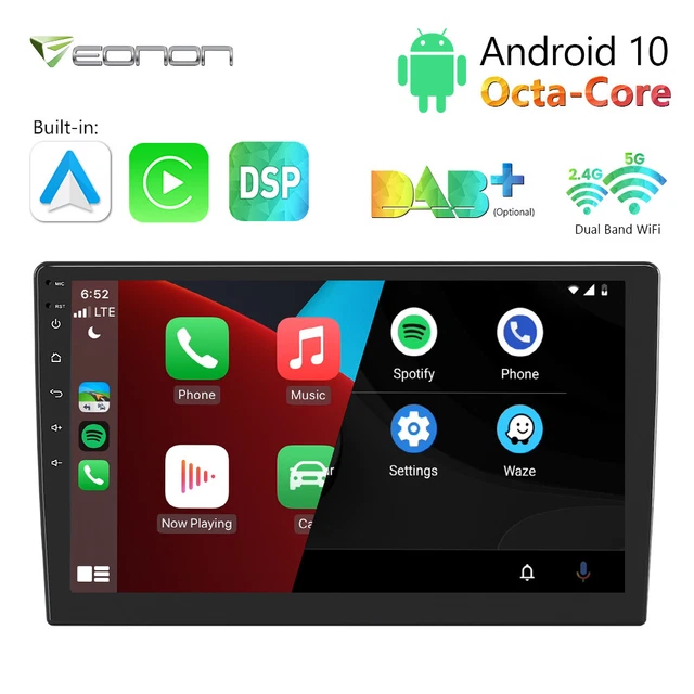 10.1" 2 Din 8-Core Car Stereo Radio Bluetooth Double USB FM Android Auto CarPlay