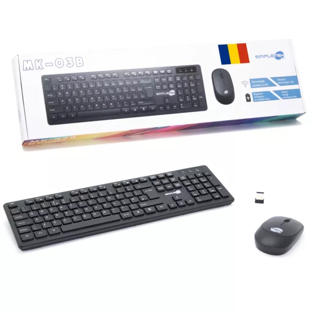 Kit Souris Et Clavier sans Fil Layout Roumain Ro Blanche Kit Set M&K Roumain