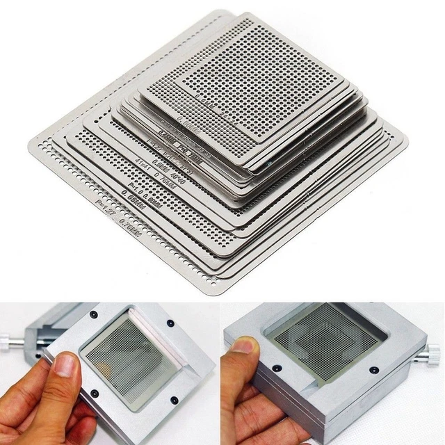 27 pz kit stencil BGA Reball Reballing Rework Net con stencil per tutte le taglie!