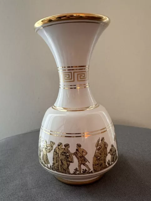 Vintage Greek Bud vase. NEOFITOU  Hand Made in Greece 24K Gold Accents