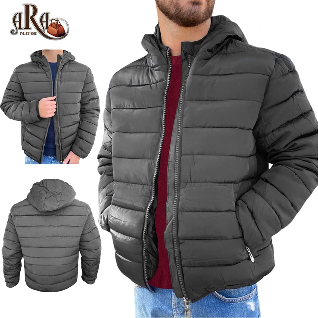 Giubbotto Uomo Invernale Giubbino Imbottito Giacca Casual Con Cappuccio Caldo