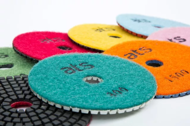 ATS 100mm (4") Premium WET Diamond polishing pad Granite Marble Individual Grits