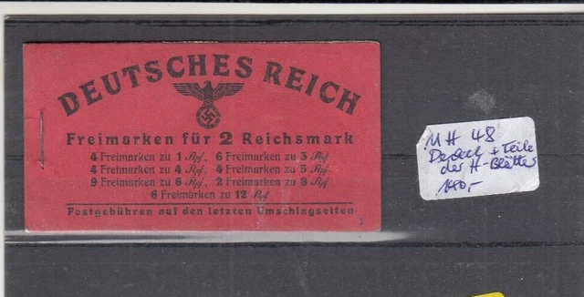 MH 48 ** mit nur unvollständigen H-Blättern, 1 paar ZD kpl. Deckel