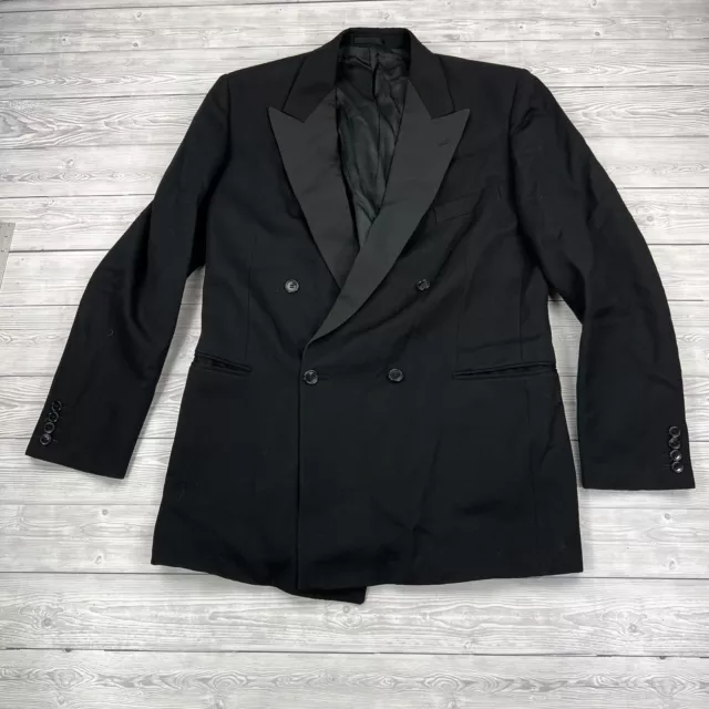 Blazer Giacca Uomo Nero 42 Smoking Lana Doppio Petto Ventilato Smart Formale In perfette condizioni