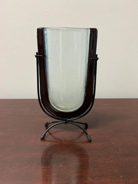 Fused Glass Bud Vase with Stand, Flowers Vase, Contemporary Design