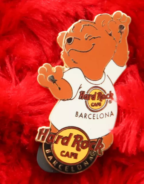 Hard Rock Cafe Pin Barcelona t shirt bear hat lapel logo