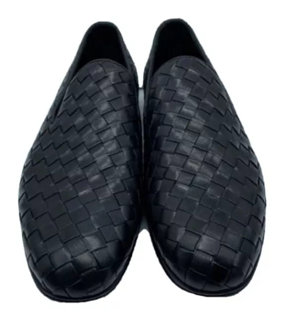 chaussures homme ROBERTO BOTTICELLI mocassins cuir noir tresser