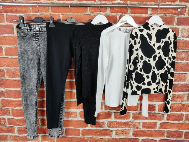 GIRLS BUNDLE AGE 10-11 YEARS NEXT M&S etc JEANS LEGGINGS BLOUSE TOP COW 146CM