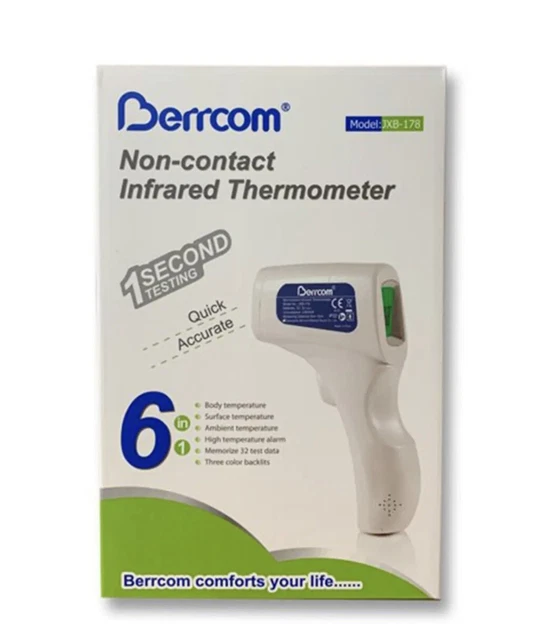 Berrcom Medical Grade NON-CONTACT Infrared Forehead Thermometer (FDA approved)