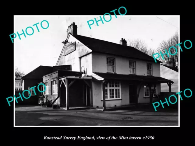 OLD 8x6 HISTORIC PHOTO BANSTEAD SURREY ENGLAND THE MINT TAVERN c1950