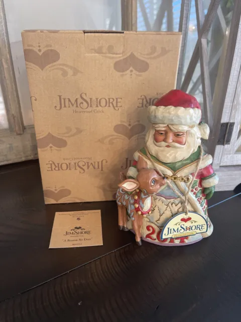 Jim Shore Heartwood Creek "A Season So Deer" Santa Deer Figurine 7” SIGNED New