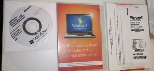 Fujitsu Windows 7 Professional SP1 Recovery DVD 64 & 32 Bit + COA Key Aufkleber