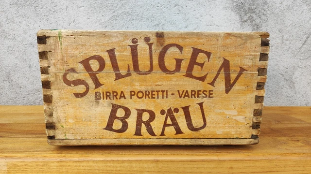 Cassa Cassetta Legno Birra Vintage Splugen Brau Poretti Varese