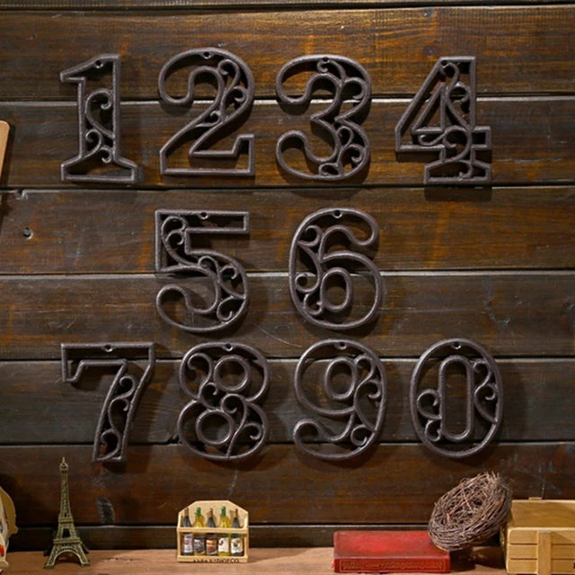 Props Iron Cast Numbers House Address Door Number Wrought Iron Numerals