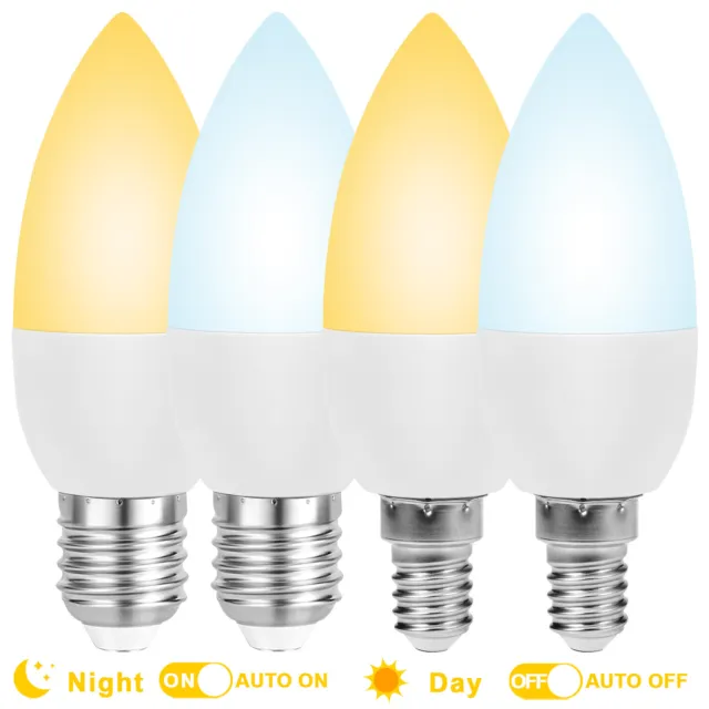 Dusk to Dawn Night Light Bulbs E27 E14 Sensor Light Bulbs C37 Candelabra Bulb