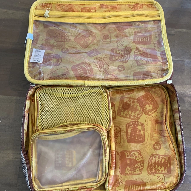 VTG Samantha Brown Croc Makeup Travel Toiletry Bag 3 bags 1 Pockets tan Brown 2