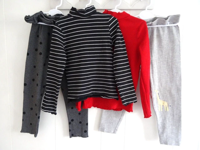 Bundle Of 4 Girls Jumpers And Leggings  - Age 3 -M&S, Next, Tu -  Vgc