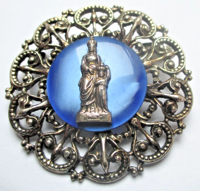 Grande Broche Ancienne Argentée Avec Porte-photo - Bijou Vintage Unique