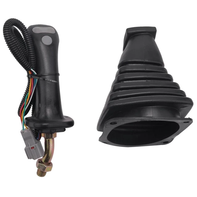 2X(3 Buttons Excavator Joystick Assy Handle Gears with Dust Cover for