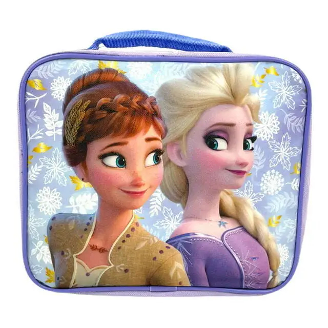 Frozen Girls Lunch Box Disney Princess Anna Elsa Insulated Lunch Bag Purple Kids