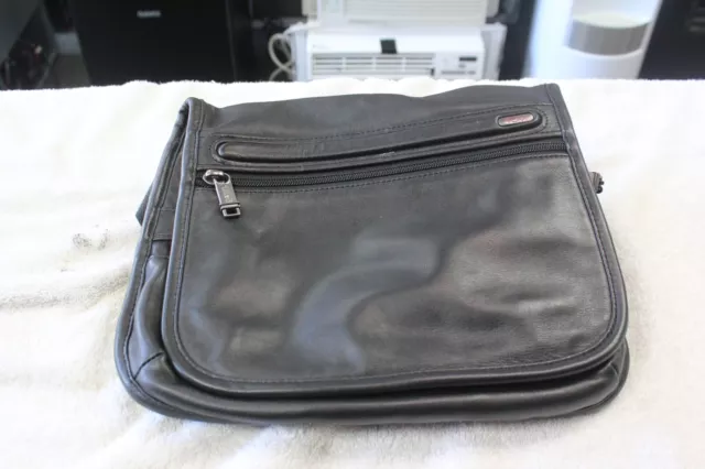 TUMI 92105D4 Alpha 4 Bravo BLACK Nappa LEATHER Slim MESSENGER Satchel SLING BAG