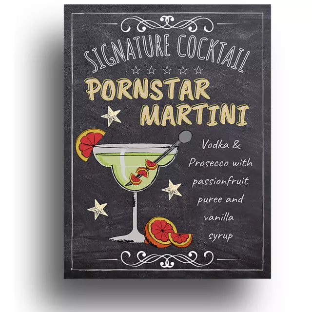 Pornstar Martini Cocktail Sign Metal Plaque Home Poster Decor Tiki Bar House Pub